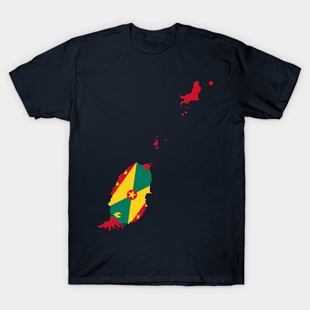 Grenada Flag Map T-Shirt by Historia